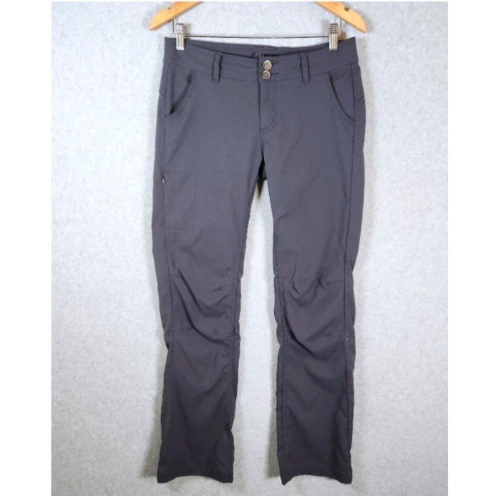 Prana Halle Convertible Pants Women's Size 4 Gray Roll Tab Leg Nylon